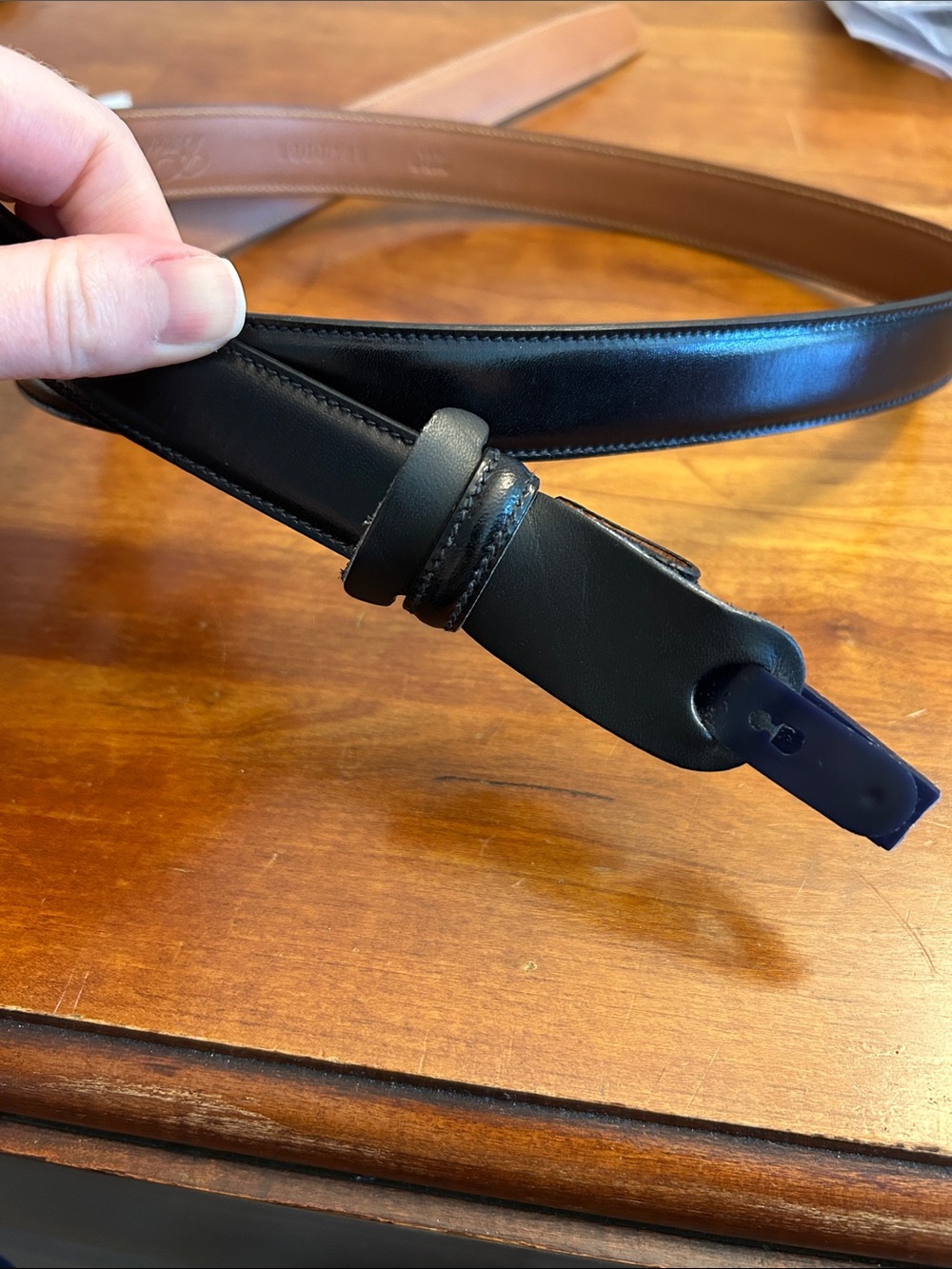 Brooks Brothers Black Belt - Unpunched No Buckle Made in‎ USA 38/95